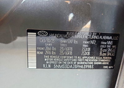 2023 Hyundai Santa Fe Sel Premium, пошкодження: Звичайний знос, Copart лот 64142786, фото 13 з 13