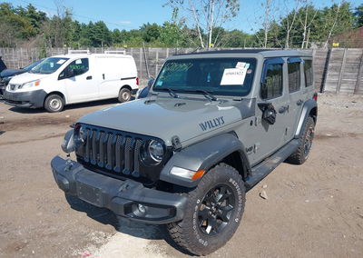 2021 Jeep Wrangler Unlimited Willys 4x4, Right Side damage, Iaai lot 45881822, photo 2 of 16
