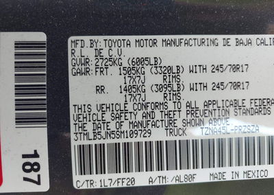 2025 Toyota Tacoma Sr5, Front End damage, Iaai lot 46017974, photo 9 of 16