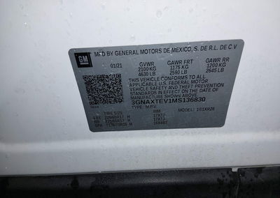 2021 Chevrolet Equinox Awd 2fl, uszkodzenie: Tył, Iaai lot 45899723, zdjęcie 9 z 16