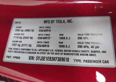 2019 Tesla Model 3 Long Range/performance, uszkodzenie: Lewy tył, Iaai lot 46113681, zdjęcie 9 z 15