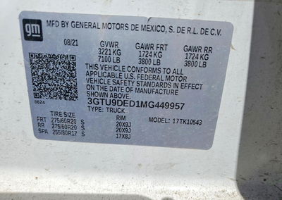 2021 Gmc Sierra K1500 Slt, uszkodzenie: Przód, Copart lot 70813526, zdjęcie 13 z 15