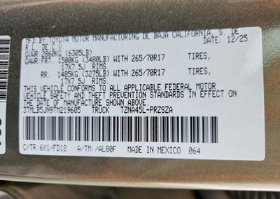 2026 Toyota Tacoma Trd Off-road, uszkodzenie: Przód, Copart lot 67318456, zdjęcie 12 z 13