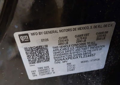 2026 Chevrolet Equinox Awd Lt, Biohazard damage, Iaai lot 45704383, photo 9 of 16