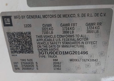 2021 Gmc Sierra 1500 4wd  Short Box Slt, uszkodzenie: Prawy przód, Iaai lot 45831096, zdjęcie 9 z 17