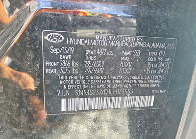 2020 Hyundai Santa Fe Se, uszkodzenie: Przód, Copart lot 68238786, zdjęcie 14 z 15