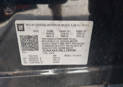 2020 Chevrolet Equinox Fwd Lt 1.5l Turbo, uszkodzenie: Lewy bok, Iaai lot 45875376, zdjęcie 9 z 16