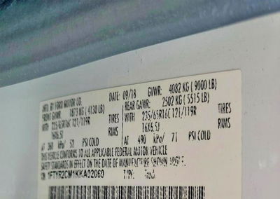 2019 Ford Transit T-250 Delivery Van, uszkodzenie: Bok, Copart lot 69593796, zdjęcie 13 z 15