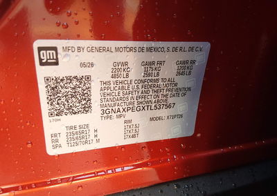 2026 Chevrolet Equinox Awd Lt, uszkodzenie: Przód, Iaai lot 45894373, zdjęcie 9 z 16