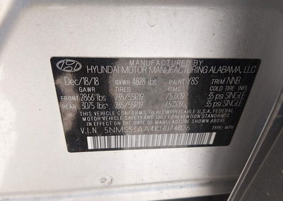 2019 Hyundai Santa Fe Ultimate 2.0t, uszkodzenie: Front & Rear, Iaai lot 45446619, zdjęcie 9 z 17