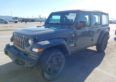 2020 Jeep Wrangler Unlimited Sport 4x4, daño Frontal derecho, Iaai lote 46194543, foto 2 de 17