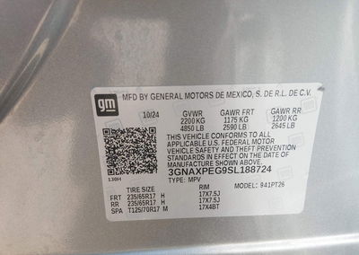 2025 Chevrolet Equinox Awd Lt, daño Frontal, Iaai lote 46091061, foto 9 de 16