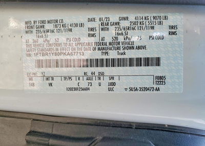 2023 Ford Transit, daño Lateral, Copart lote 72464586, foto 12 de 12