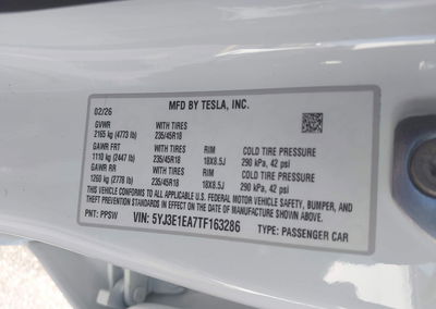 2026 Tesla Model 3 Premium Rear-wheel Drive/rear-wheel Drive, uszkodzenie: Prawy bok, Iaai lot 45060803, zdjęcie 9 z 16