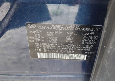 2020 Hyundai Santa Fe Se, uszkodzenie: Engine Burn, Iaai lot 46001455, zdjęcie 9 z 11