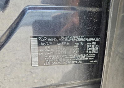 2023 Hyundai Santa Fe Sel, uszkodzenie: Przód, Copart lot 69124946, zdjęcie 14 z 14