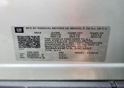 2020 Chevrolet Equinox Ls, uszkodzenie: Przód, Copart lot 70858096, zdjęcie 14 z 14