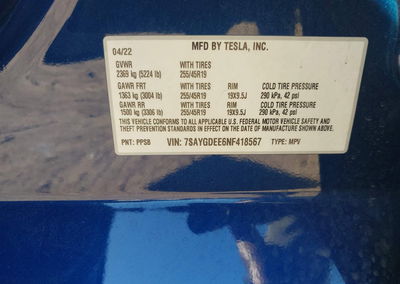 2022 Tesla Model Y Long Range Dual Motor All-wheel Drive, daño Frontal izquierdo, Iaai lote 46106049, foto 9 de 16