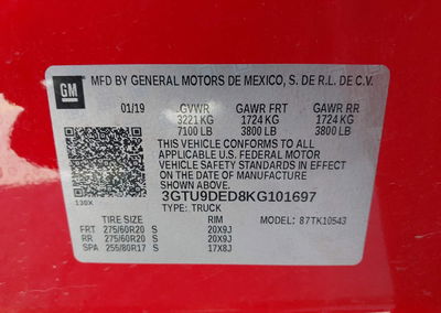 2019 Gmc Sierra 1500 Slt, uszkodzenie: Lewy tył, Iaai lot 45817132, zdjęcie 9 z 16