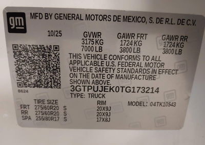 2026 Gmc Sierra 1500 , Short Bed, Elevation, 4wd, uszkodzenie: Prawy bok, Iaai lot 45878460, zdjęcie 9 z 19