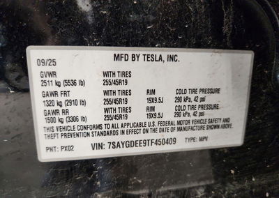 2026 Tesla Model Y, daño Frontal, Copart lote 67032116, foto 13 de 15