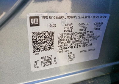 2026 Chevrolet Equinox Lt, daño Frontal, Copart lote 69397706, foto 13 de 13
