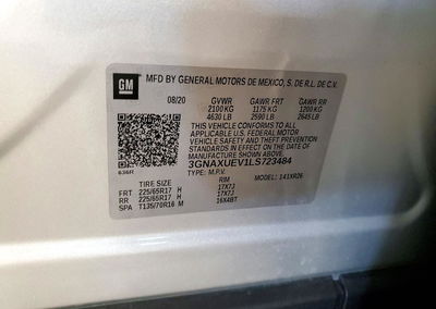 2020 Chevrolet Equinox Lt, uszkodzenie: Przód, Copart lot 72592126, zdjęcie 13 z 13