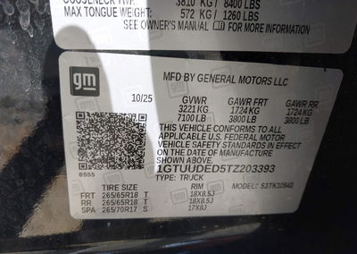 2026 Gmc Sierra 1500 , Short Bed, Slt, 4wd, uszkodzenie: Przód, Iaai lot 46291974, zdjęcie 9 z 15