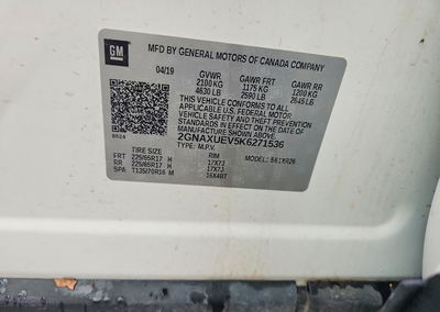 2019 Chevrolet Equinox Lt, Mechanical damage, Copart lot 70016146, photo 12 of 13