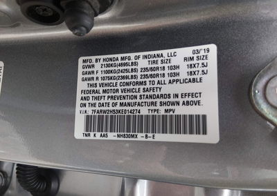 2019 Honda Cr-v Ex, daño Frontal, Iaai lote 46091621, foto 9 de 16