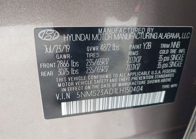 2020 Hyundai Santa Fe Se, uszkodzenie: Prawy przód, Iaai lot 46048312, zdjęcie 9 z 16