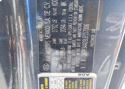 2020 Kia Forte Gt Line, daño Mecánico, Copart lote 65493936, foto 12 de 14