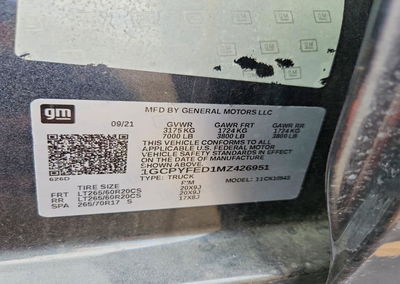2021 Chevrolet Silverado K1500 Lt Trail Boss, uszkodzenie: Tył, Copart lot 70035236, zdjęcie 12 z 12