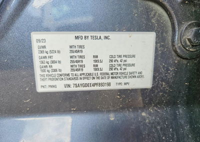 2023 Tesla Model Y, daño Lateral, Copart lote 67203446, foto 12 de 14