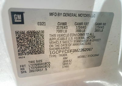 2021 Chevrolet Silverado K1500 Trail Boss Custom, Front End damage, Copart lot 65742336, photo 13 of 13