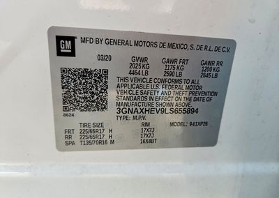 2020 Chevrolet Equinox Ls, пошкодження: Задня частина, Copart лот 68776126, фото 13 з 13