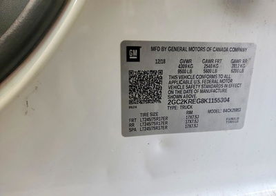 2019 Chevrolet Silverado K2500 Heavy Duty, Rear End damage, Copart lot 65045506, photo 12 of 12