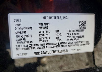 2026 Tesla Model Y, daño Frontal, Copart lote 61371236, foto 12 de 12