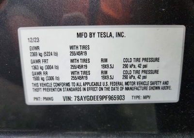 2023 Tesla Model Y, daño Frontal, Copart lote 72386526, foto 14 de 14