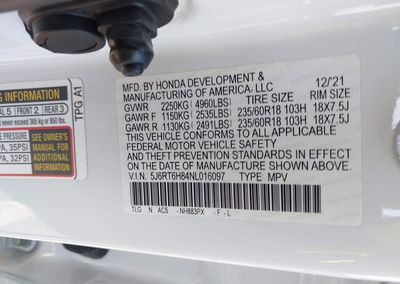 2022 Honda Cr-v Hybrid Ex-l, пошкодження: Передня частина, Iaai лот 45489435, фото 9 з 16