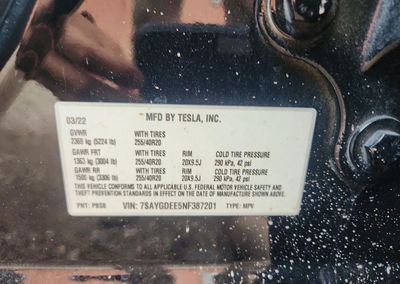 2022 Tesla Model Y, daño Frontal, Copart lote 56080806, foto 12 de 14