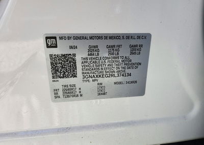 2024 Chevrolet Equinox Lt, пошкодження: Бік, Copart лот 72061396, фото 14 з 14