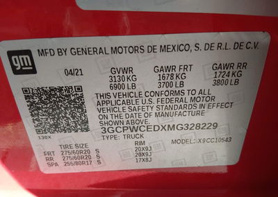 2021 Chevrolet Silverado 1500 Lt, daño Engine Damage, Iaai lote 46269889, foto 9 de 16