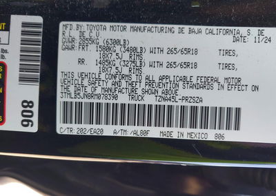 2024 Toyota Tacoma Trd Sport, uszkodzenie: Front & Rear, Iaai lot 45792317, zdjęcie 9 z 20