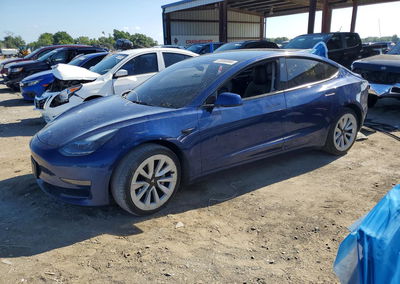 2022 Tesla Model 3, daño Lateral, Copart lote 53959956