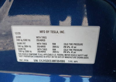 2021 Tesla Model Y Long Range Dual Motor All-wheel Drive, пошкодження: Задня частина, Iaai лот 46258375, фото 9 з 18
