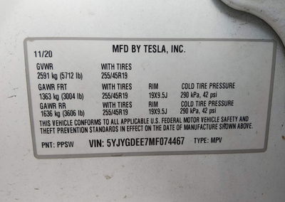 2021 Tesla Model Y Long Range Dual Motor All-wheel Drive, uszkodzenie: Przód, Iaai lot 46052608, zdjęcie 9 z 16