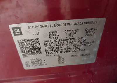 2019 Chevrolet Equinox Lt, Left Side damage, Iaai lot 46124296, photo 9 of 16