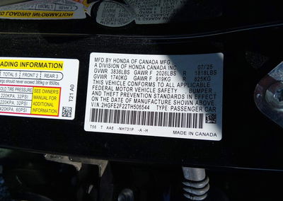 2026 Honda Civic Lx, daño Volcadura, Iaai lote 45916846, foto 9 de 17
