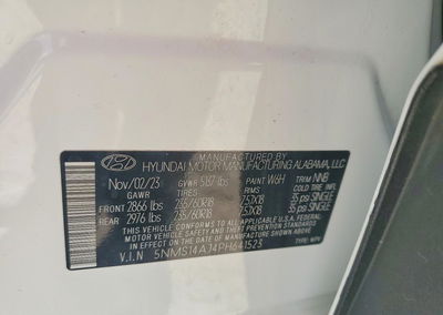 2023 Hyundai Santa Fe Se, daño Trasero, Copart lote 69784386, foto 13 de 13